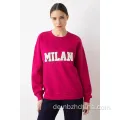 Damen Pullover Handtuch Stickerei Sweatshirts